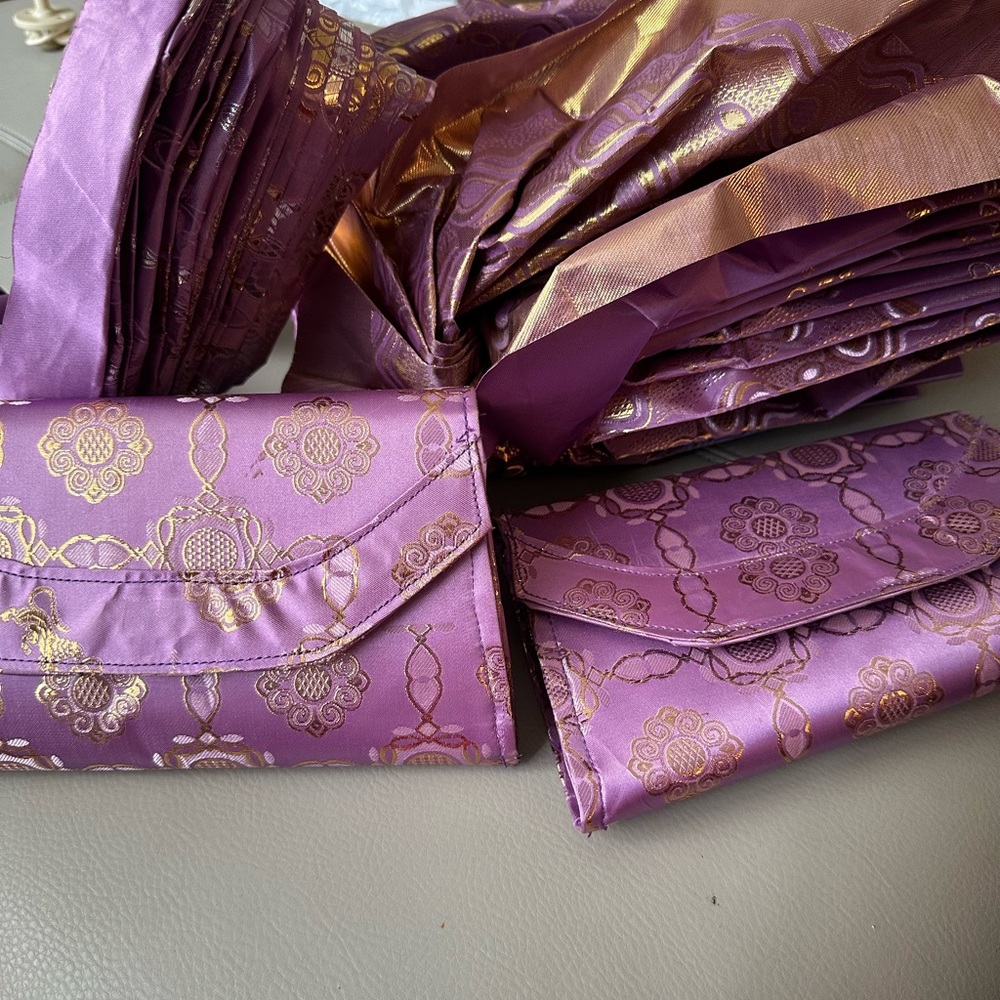 African head tie and clutch bag